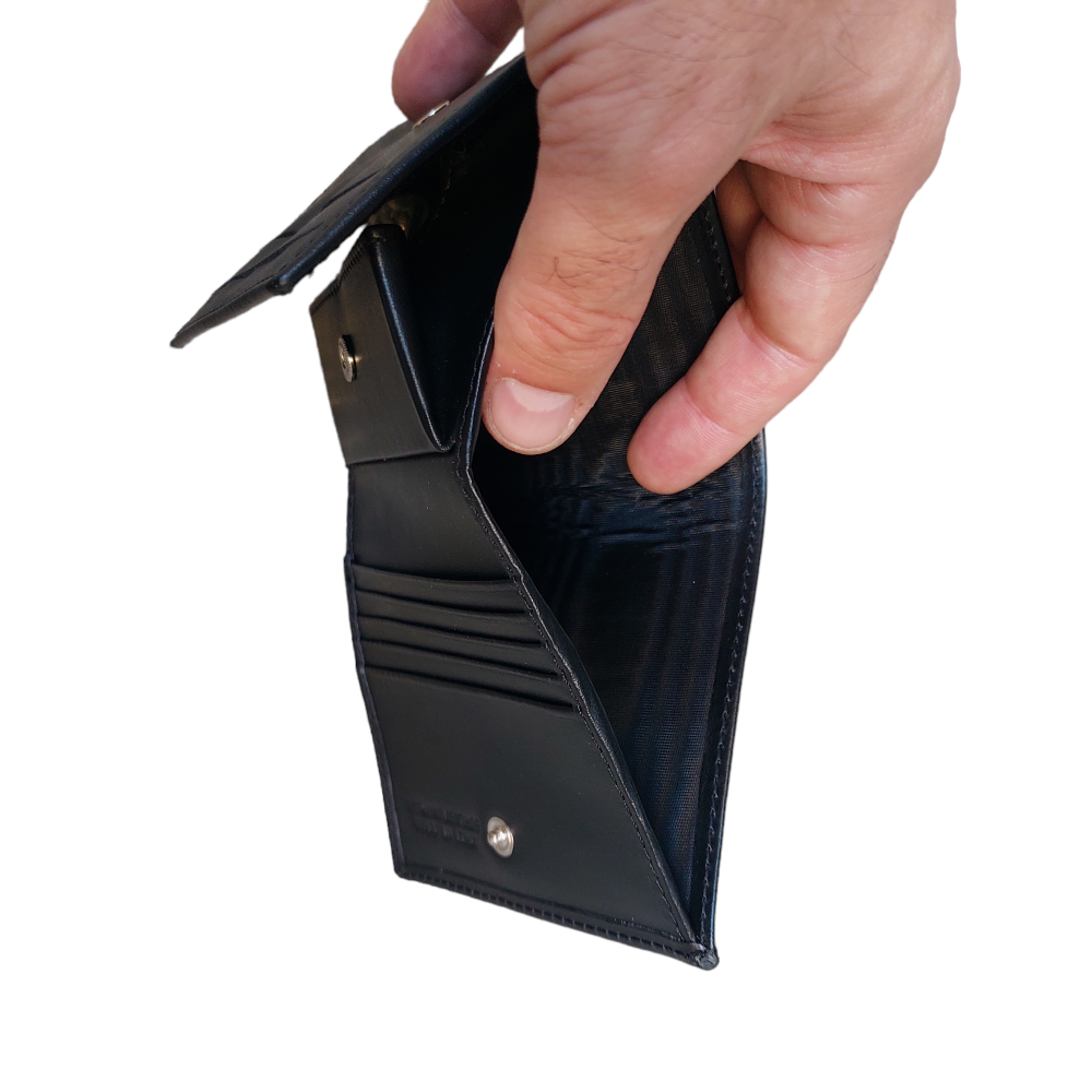 Men's wallet with black coin pocket
