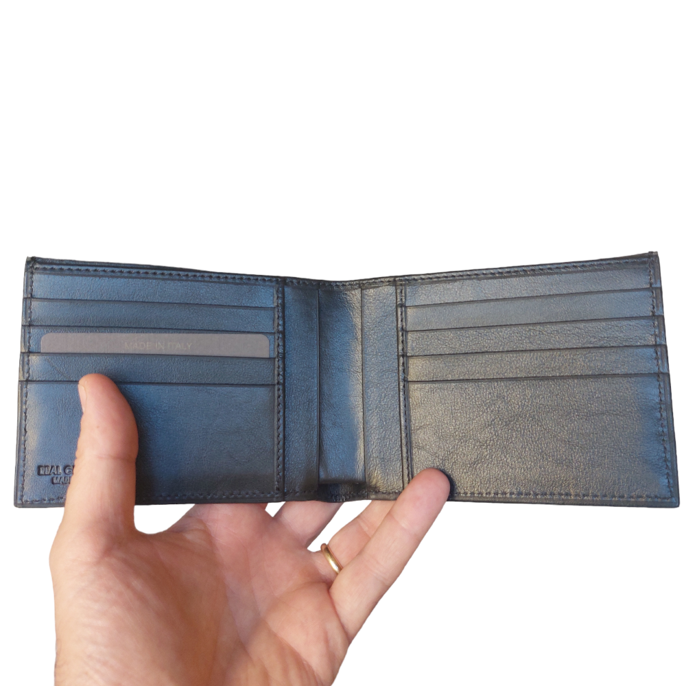 Black Centered Crocodile Wallet