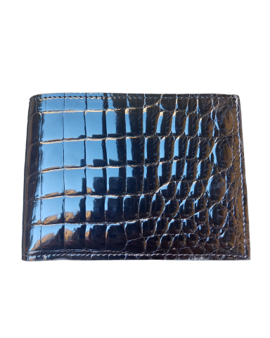 Black Centered Crocodile Wallet