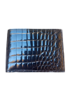 Black Centered Crocodile Wallet
