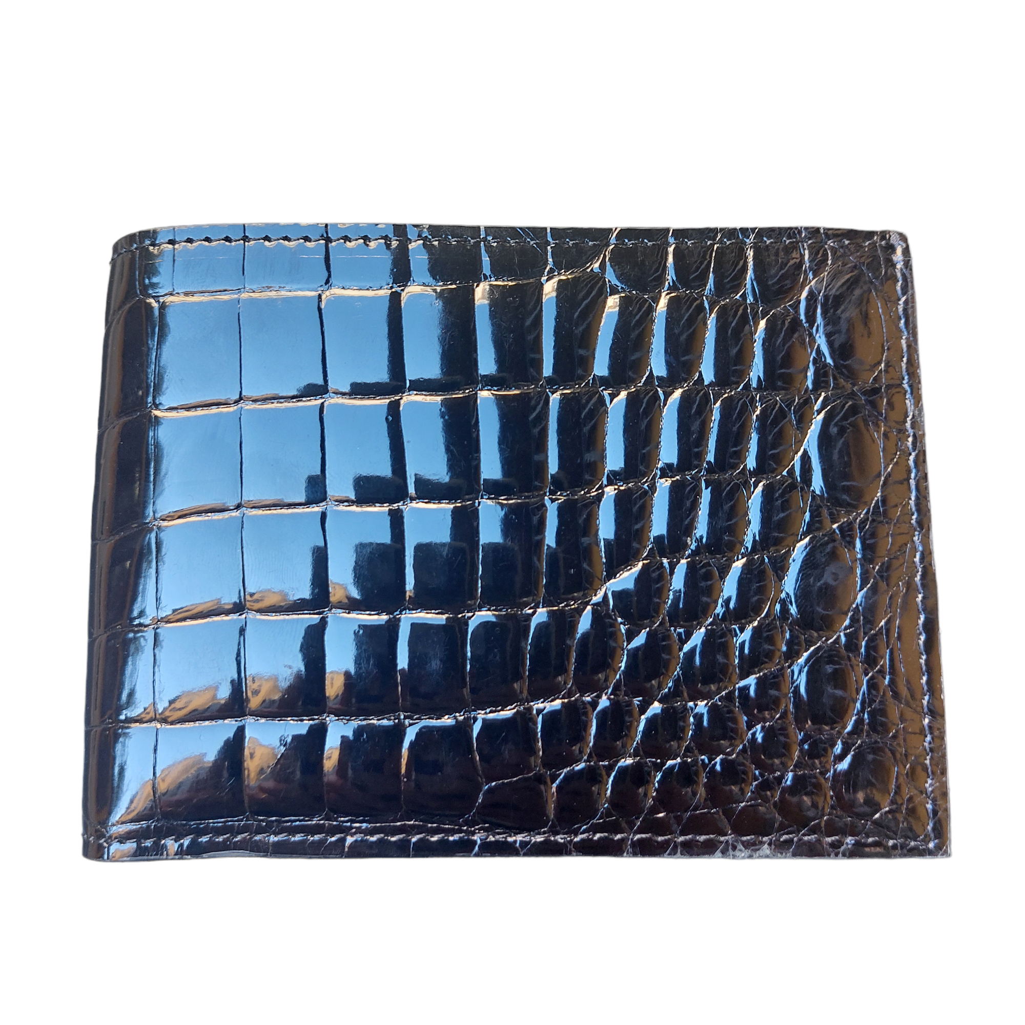 Black Centered Crocodile Wallet
