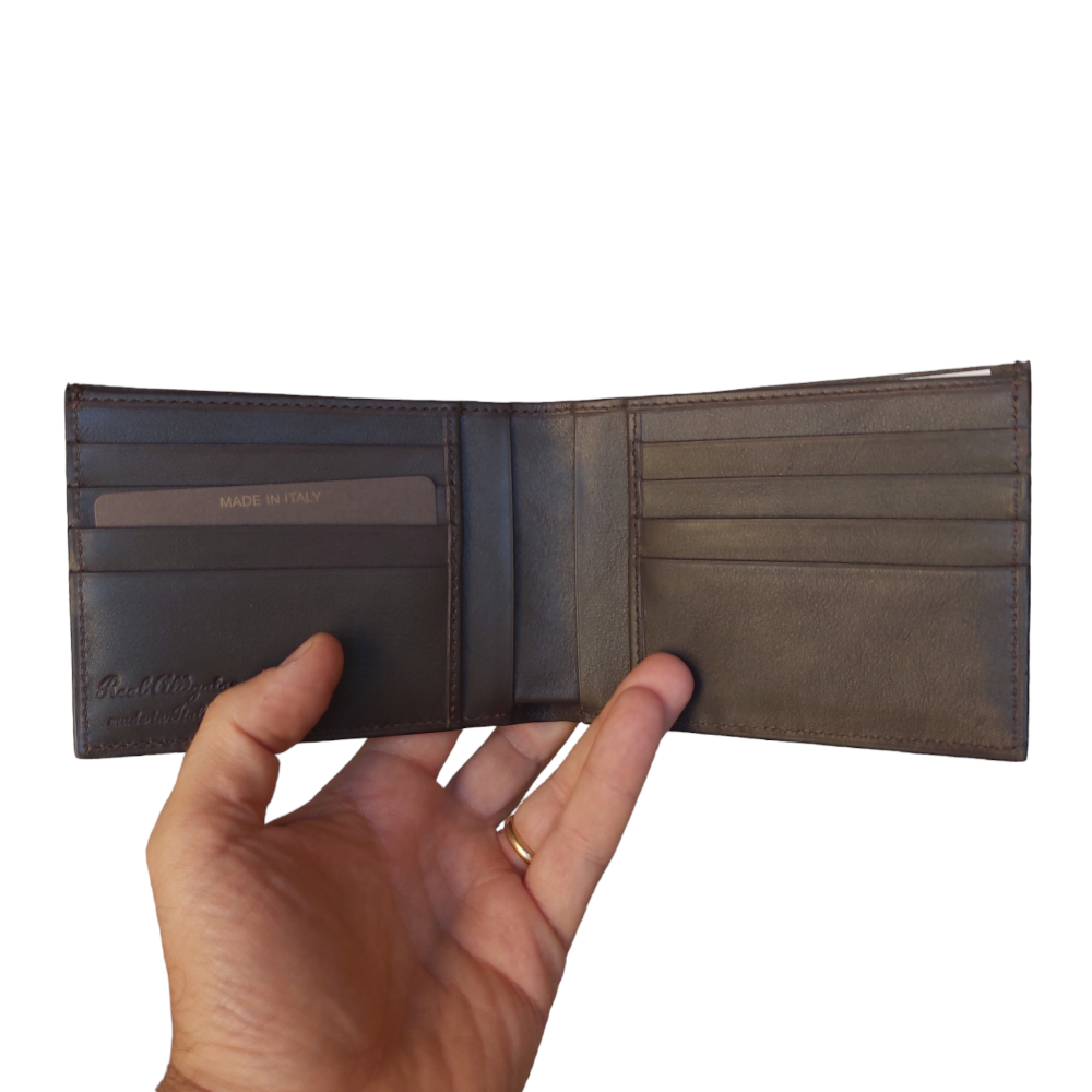 Dark Brown Centered Crocodile Wallet