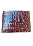 Dark Brown Centered Crocodile Wallet