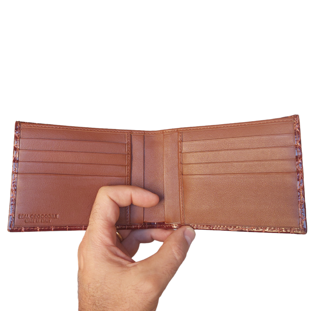 Gold Centered Crocodile Wallet