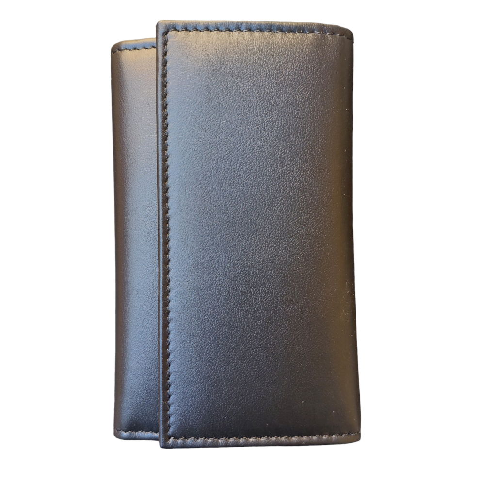 Black 8-Hook Leather Keychain