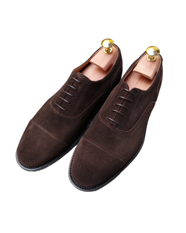 Dark brown suede Oxfords