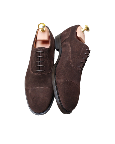 Dark brown suede Oxfords