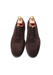 Dark brown suede Oxfords
