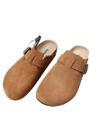 Cognac suede clogs