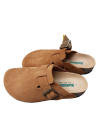 Cognac suede clogs
