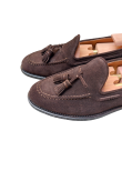 Dark Brown Suede Tassel Loafers