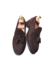 Dark Brown Suede Tassel Loafers