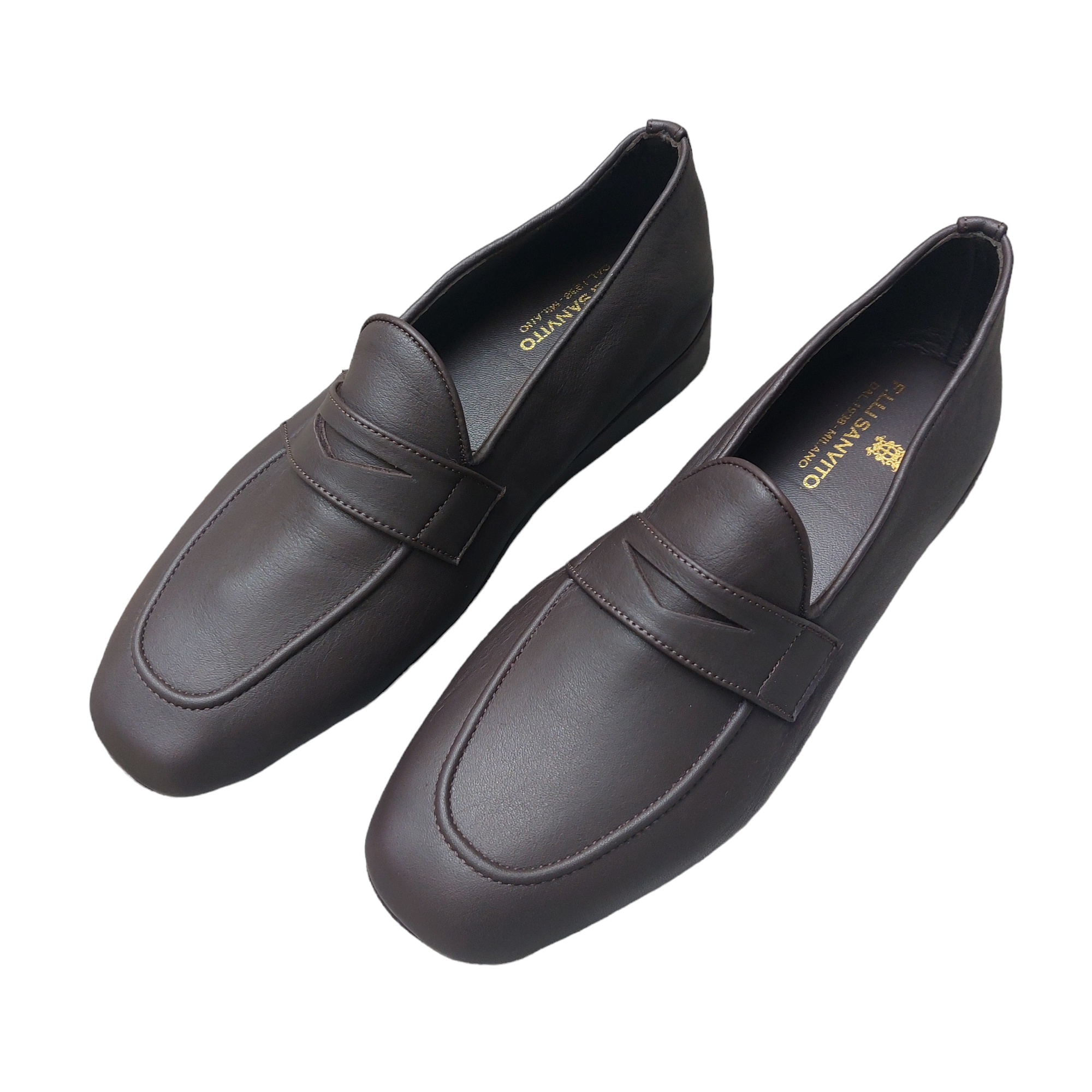 Closed Slippers in Dark Brown Leather