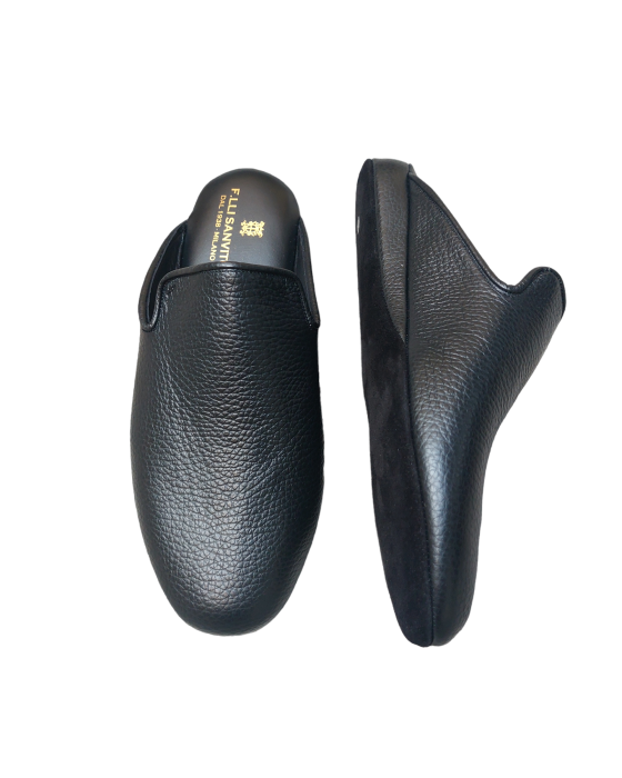 Pantofole pelle alce nero