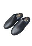 Black elk leather slippers