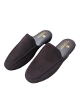 Dark Brown Suede Slippers