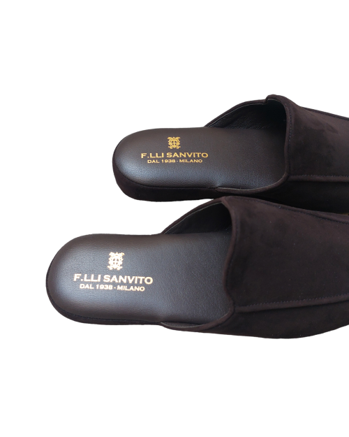 Dark Brown Suede Slippers 2