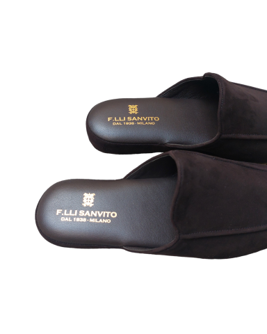 Dark Brown Suede Slippers
