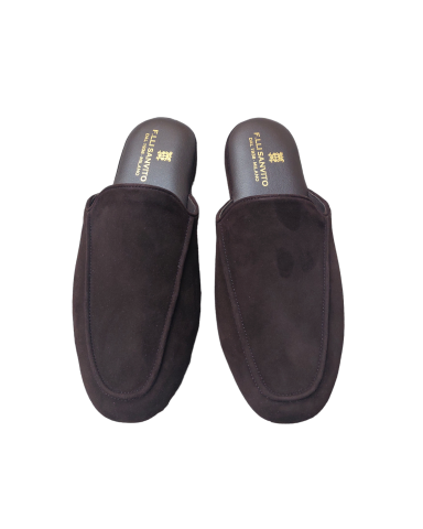 Dark Brown Suede Slippers