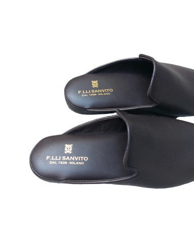 Moose leather slippers in dark brown