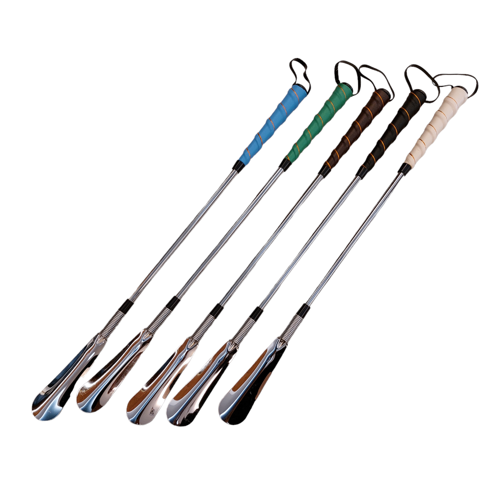 Metal shoehorn with spring