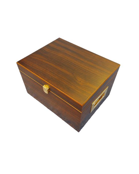 Walnut and mahogany polish box
