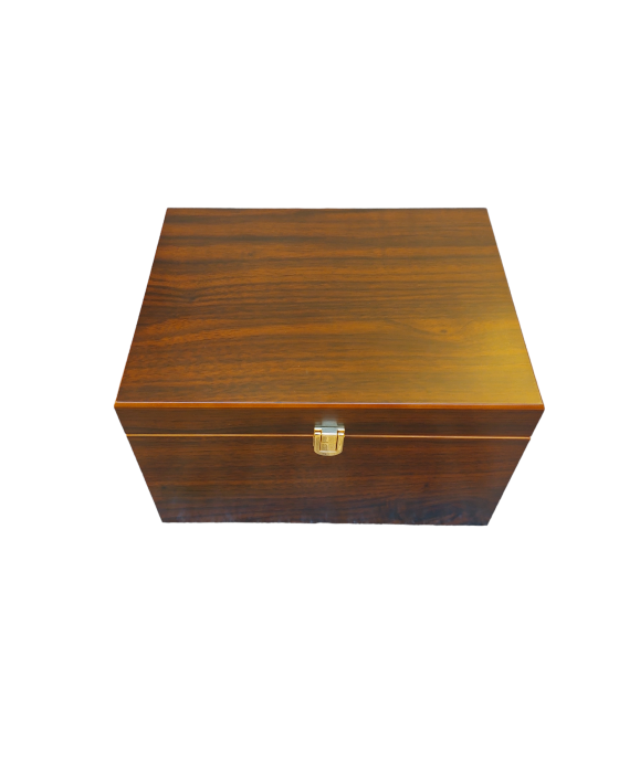 Walnut and mahogany polish box
