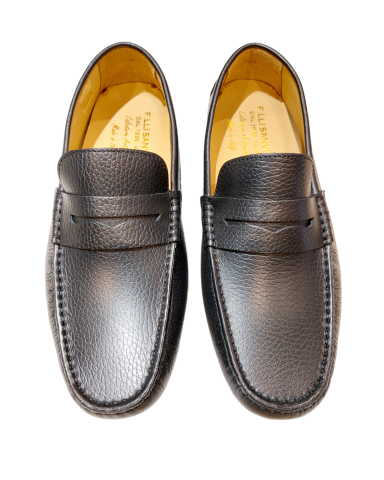 Handmade genuine leather moccasins made in Italy - leather lining - rubber sole with plaques