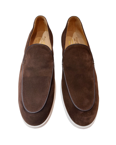Soft, smooth blue suede loafers