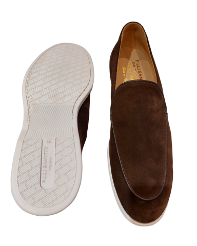 Soft, smooth blue suede loafers