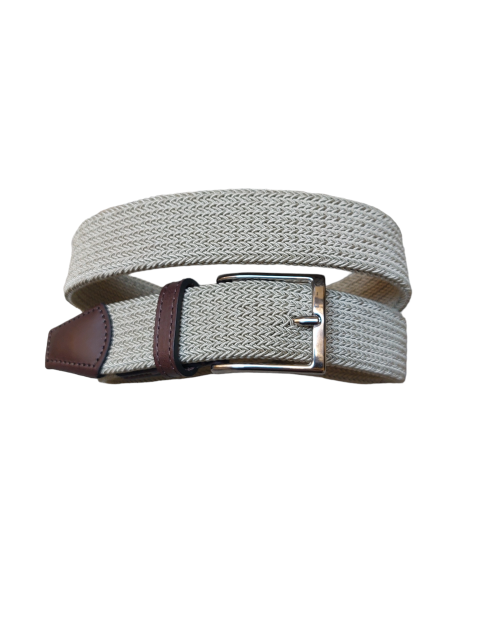 Cintura treccia elastica beige