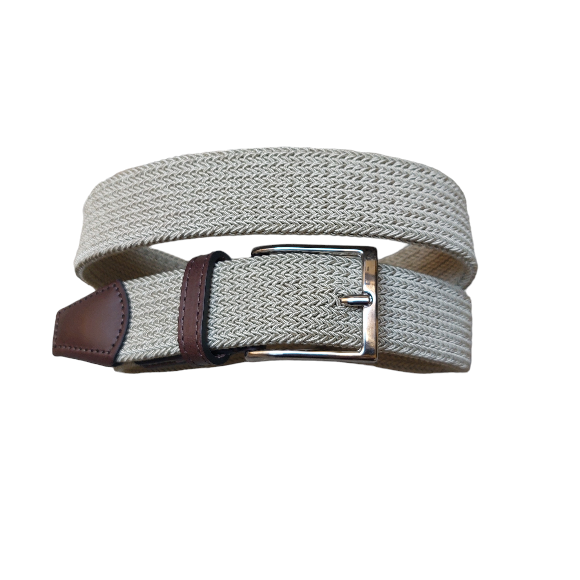 Cintura treccia elastica beige