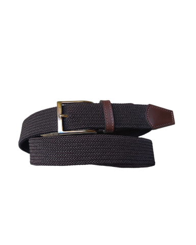 Cintura treccia elastica marrone