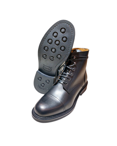 Stivaletti Stringati Vitello Nero