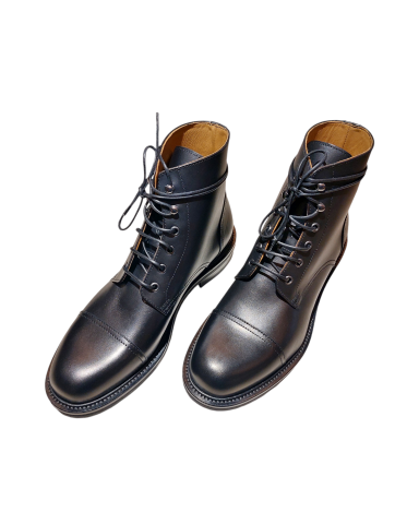 Stivaletti Stringati Vitello Nero