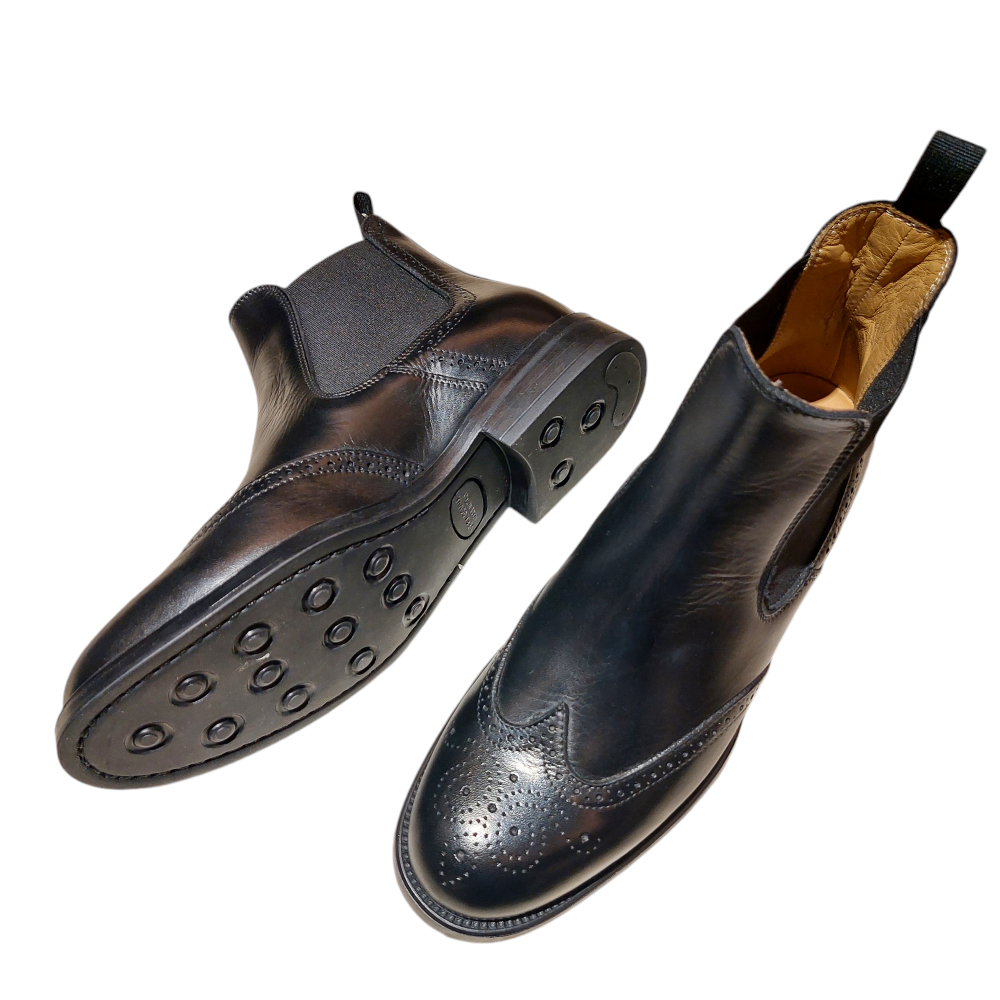 Black Leather Ankle Boots for Women