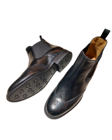 Black Leather Ankle Boots for Women