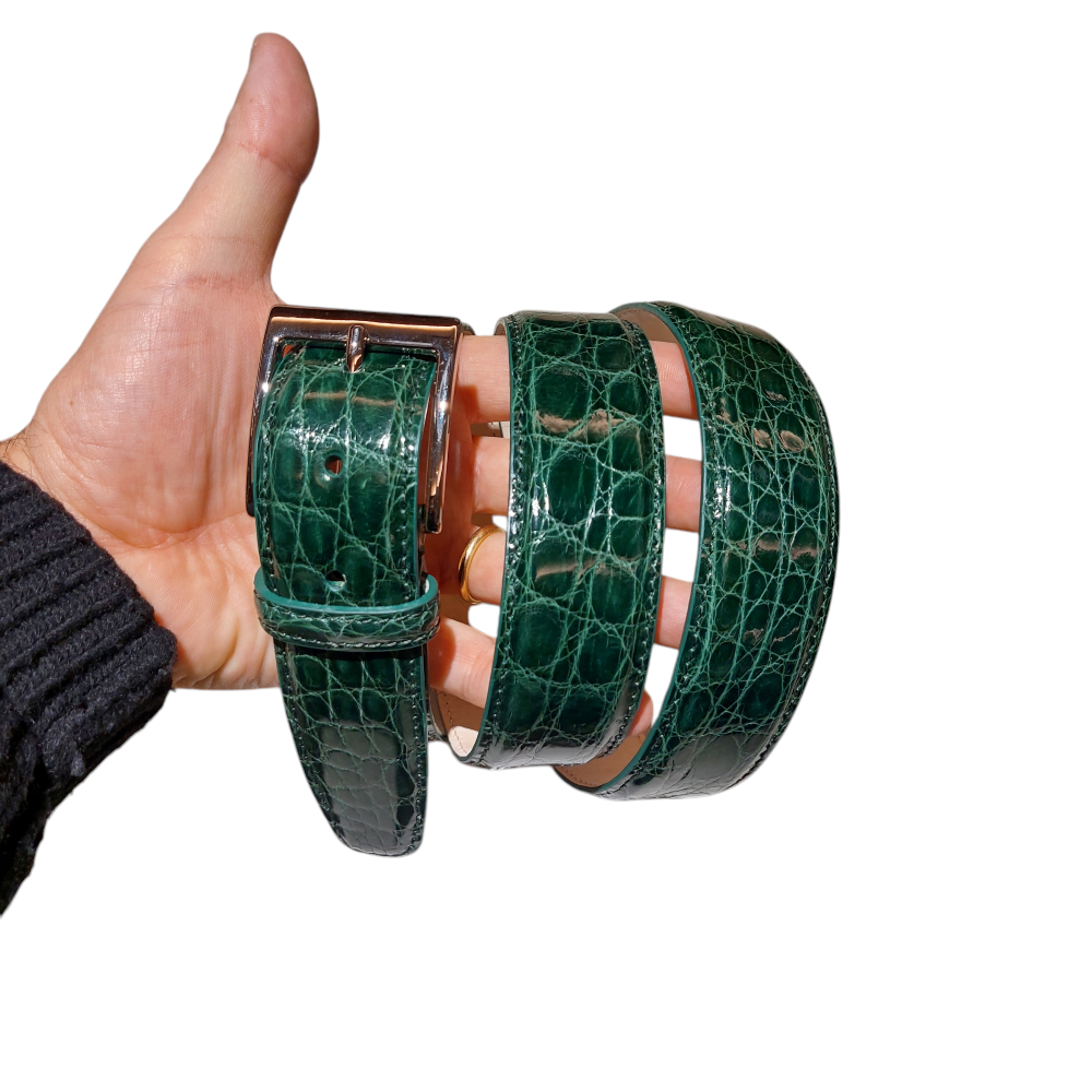 Genuine GREEN crocodile belt
