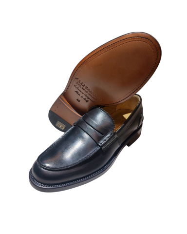 BLACK Leather-bottom College Loafers