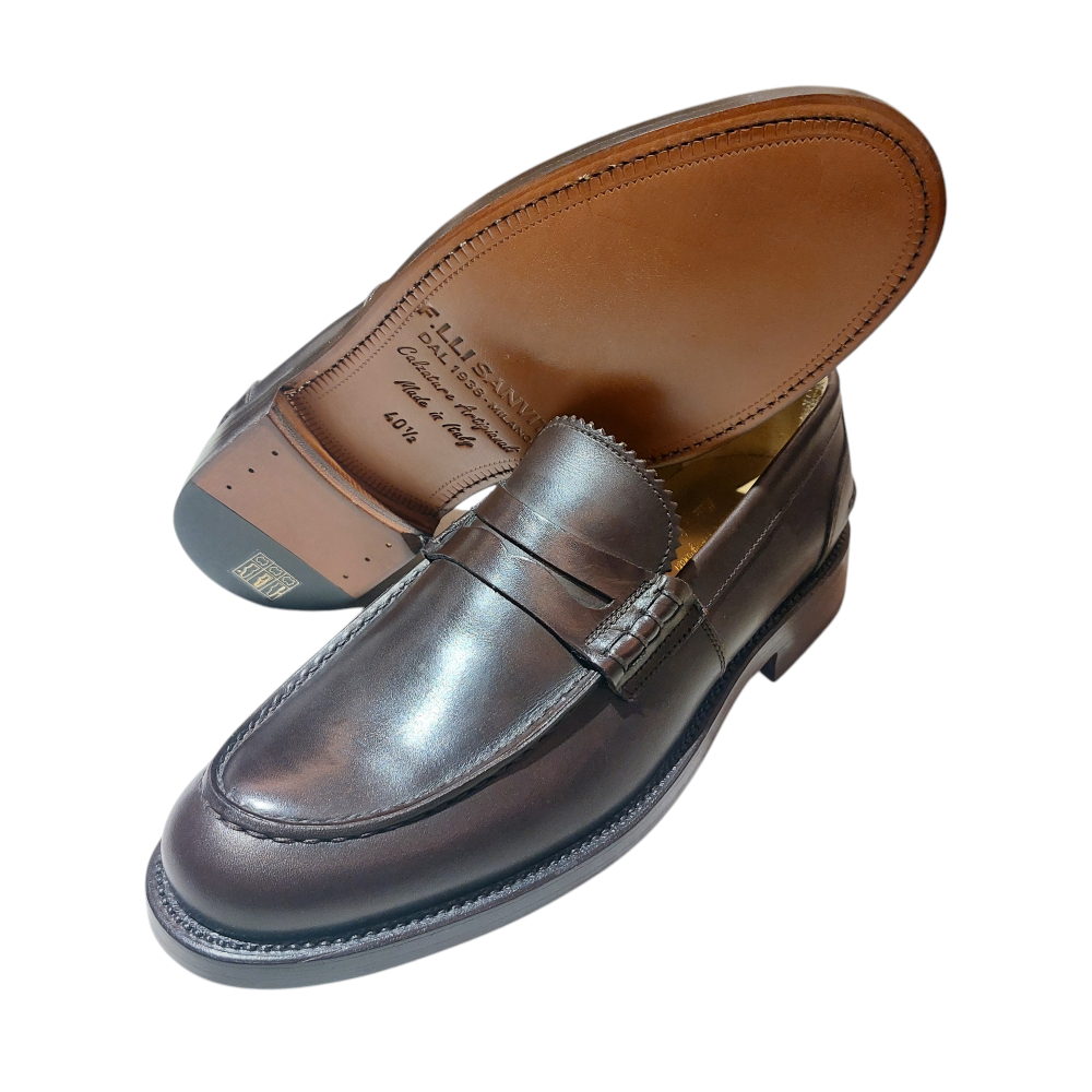 T.MORO leather-bottom college moccasins