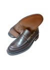 T.MORO leather-bottom college moccasins