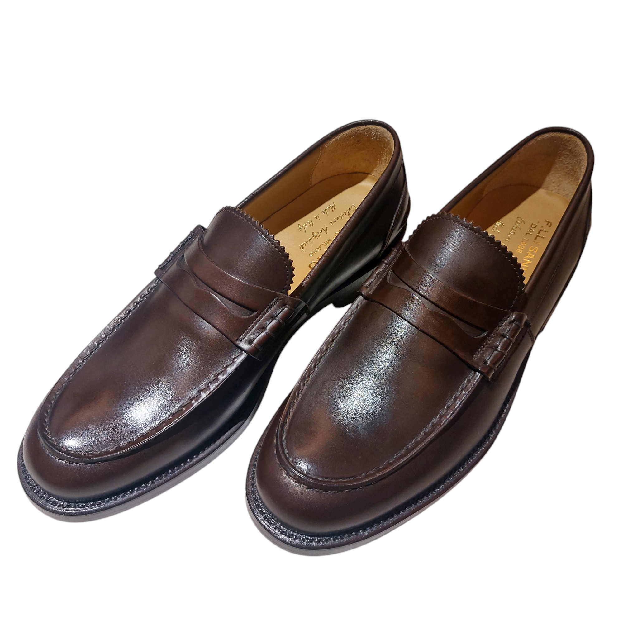 T.MORO leather-bottom college moccasins