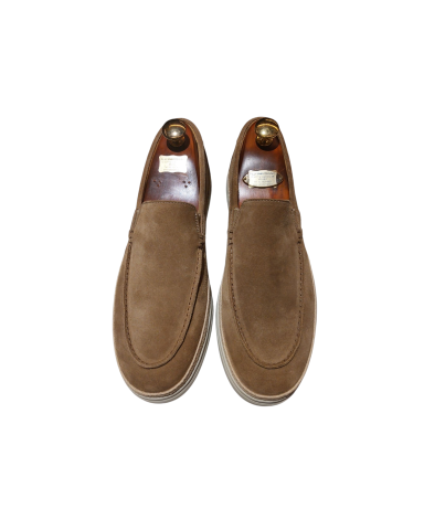 Beaver Suede Canvas Loafers