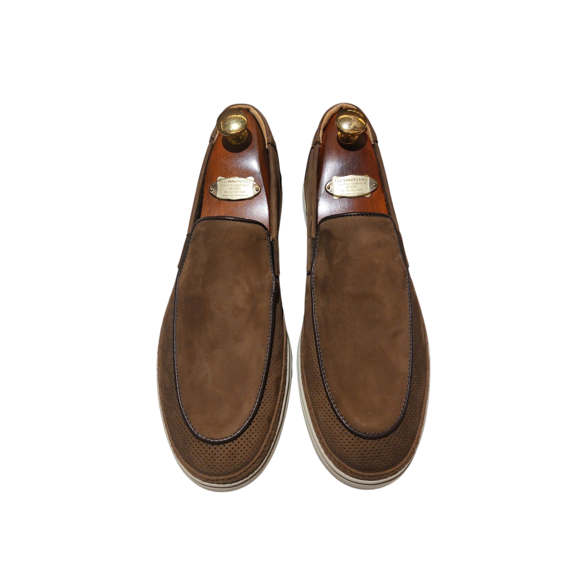 Cocoa Canvas Suede Loafers