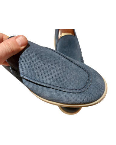 Perforated Jeans Moccasins