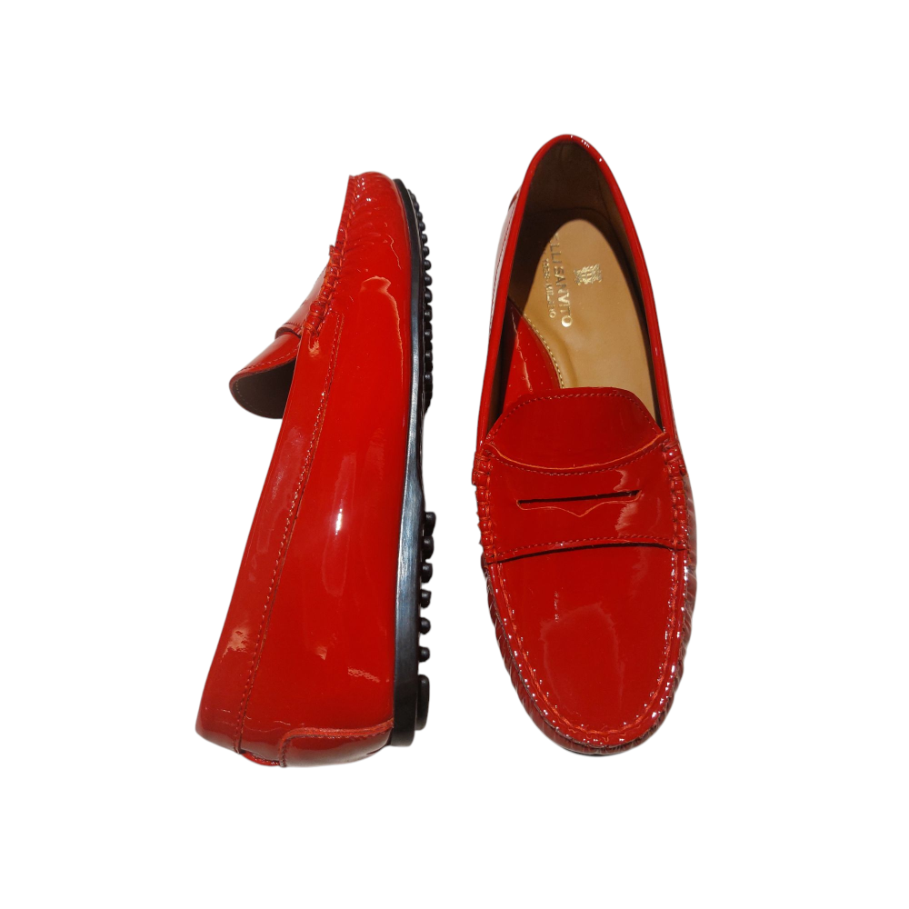 RED PATENT LEATHER LOAFERS