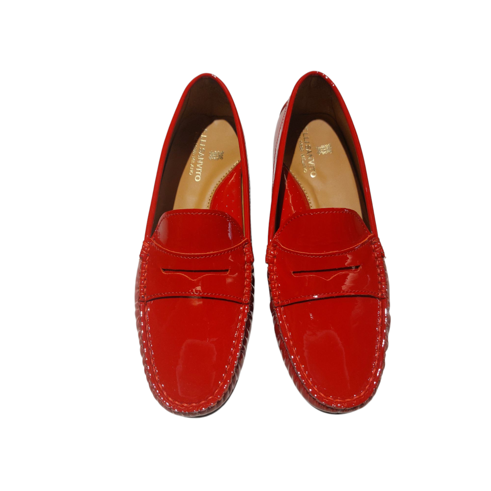 RED PATENT LEATHER LOAFERS