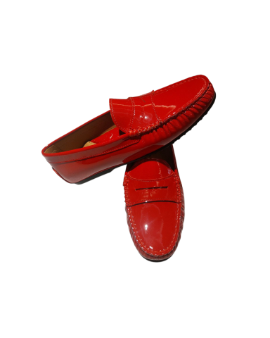 RED PATENT LEATHER LOAFERS