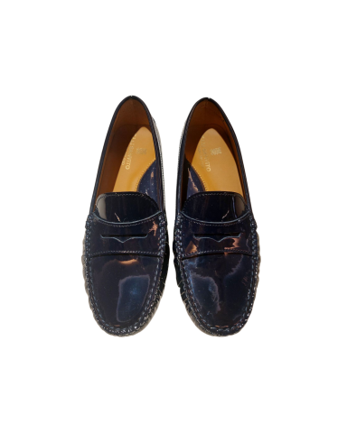 DARK BLUE PATENT LEATHER LOAFERS