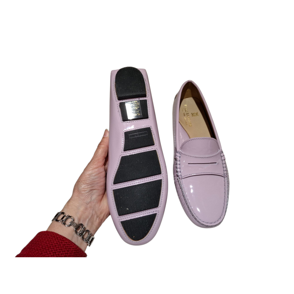 LILAC PATENT LEATHER LOAFERS